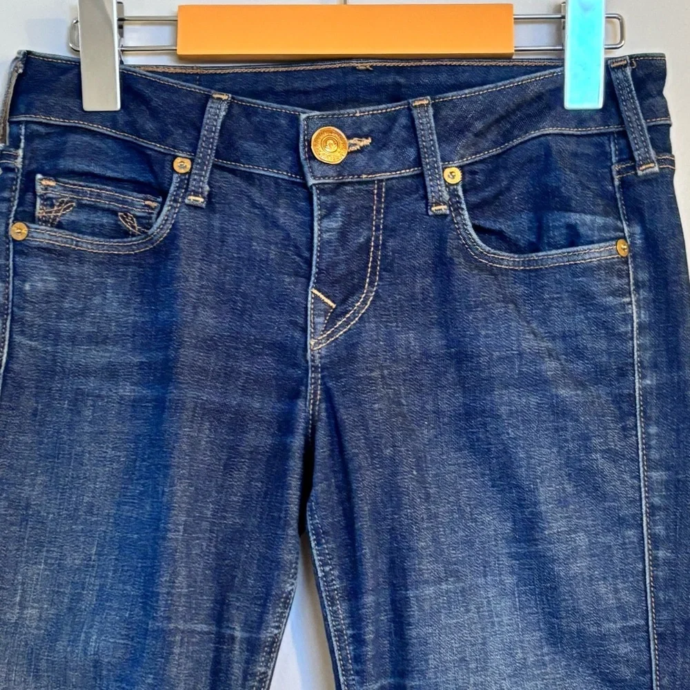 True Religion| Women’s Dark Blue Denim Low Rise Skinny Jeans Sz 26 - Picture 4 of 7